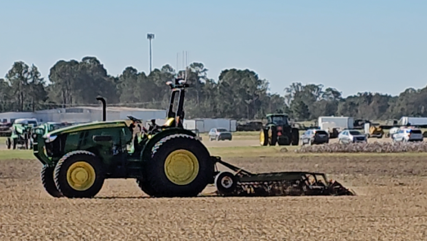 autonomous tractor in the field