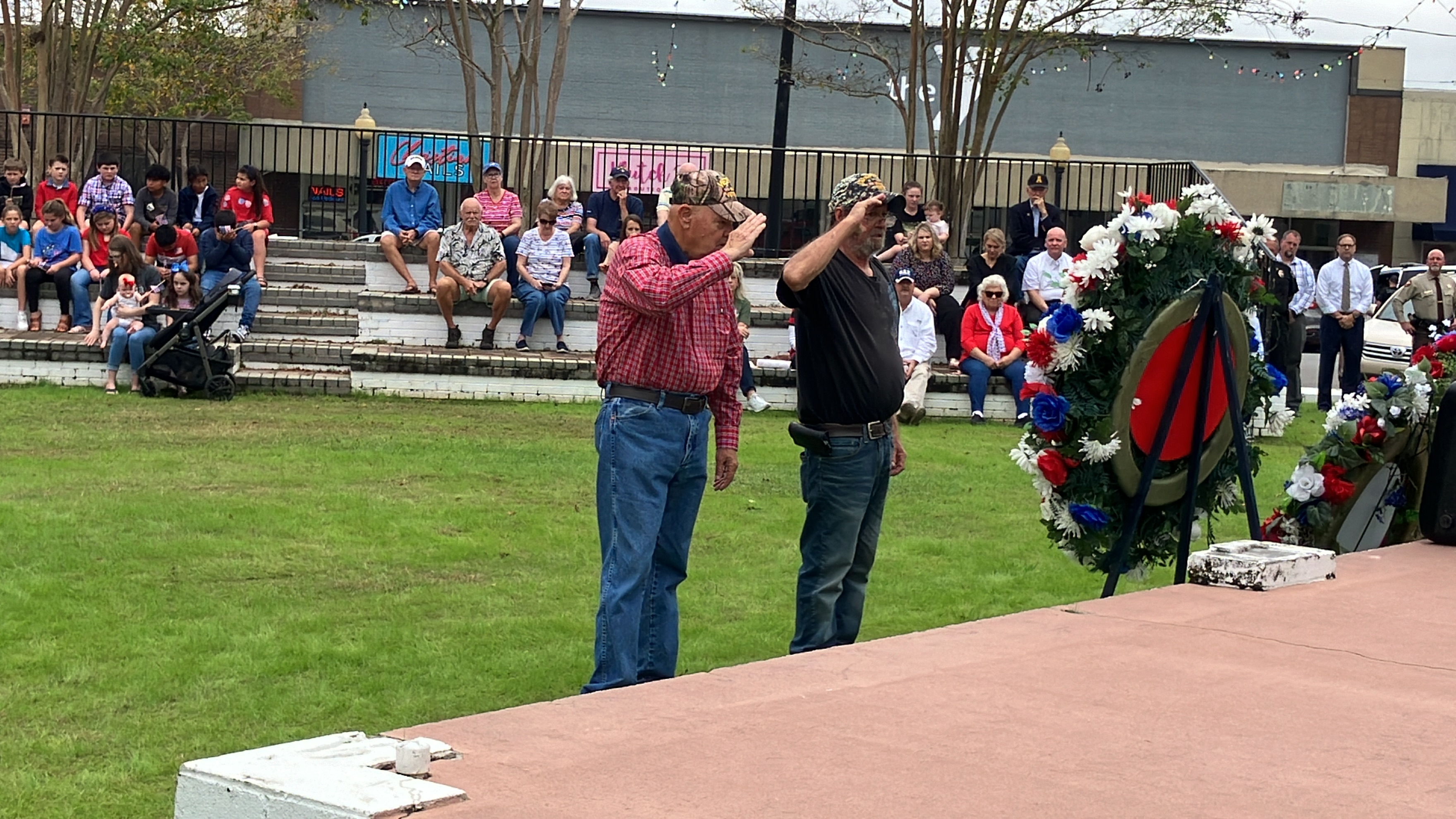 laying wreath
