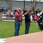 laying wreath