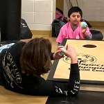 winter special olympics tennis ball drop