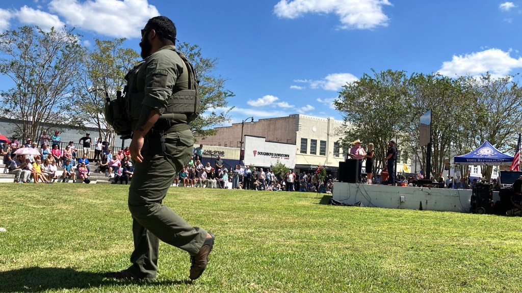 law enforcement at Kirk memorial